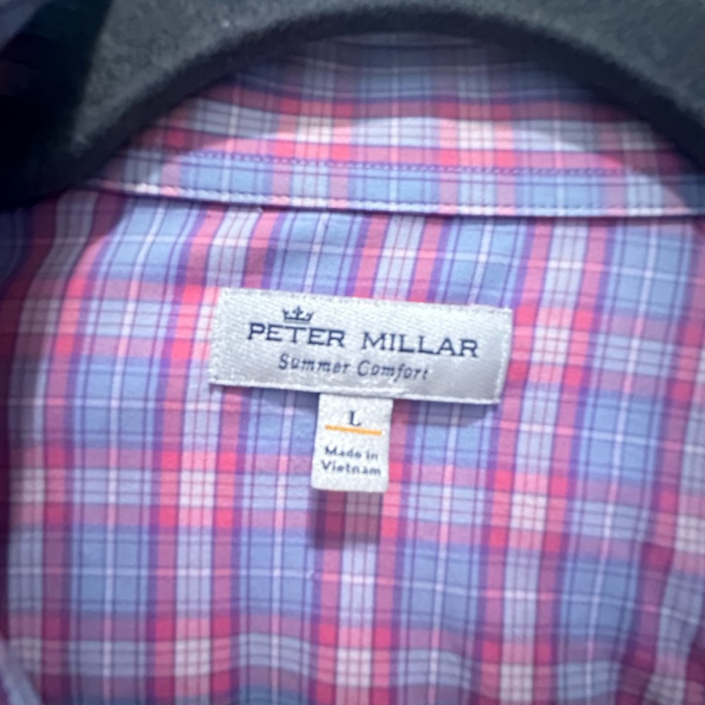 Men’s Peter Millar Non- Wrinkle Button Down, Size L